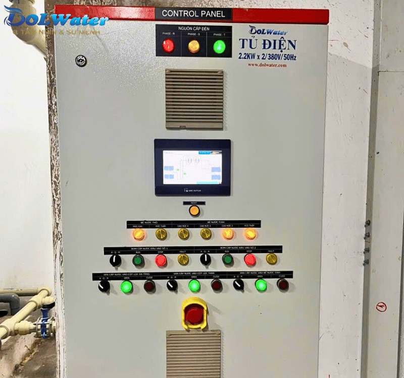 Hệ thống điều khiển tự động hóa sử dụng PLC Siemens trong hệ thống xử lý nước cấp 600m3/ Ngày đêm.